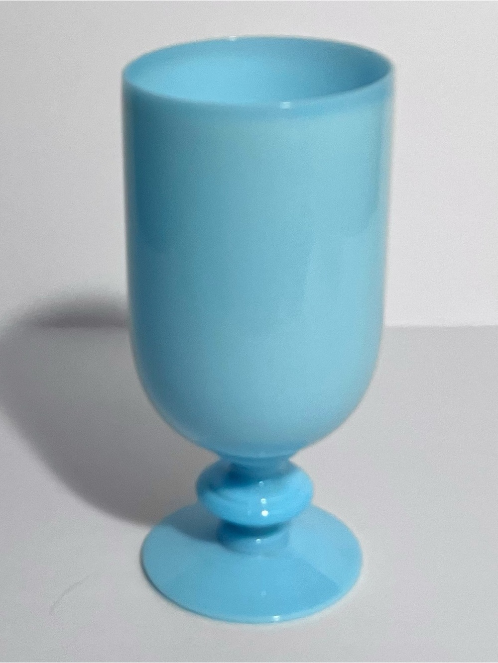 1930s French PORTIEUX VALLERYSTHAL Juice Glass / BLUE OPALINE / Very Rare